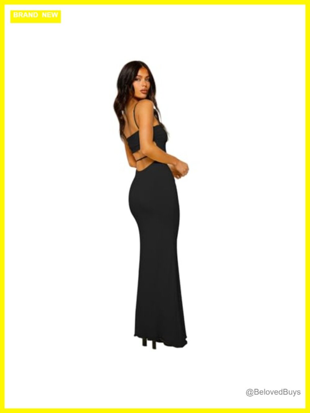 Sleeveless Bodycon Maxi Dress Cutout Backless Spaghetti Strap